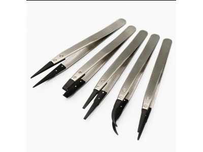 High Temperature Resistance Antistatic Tweezer Stainless Steel ESD Tweezers